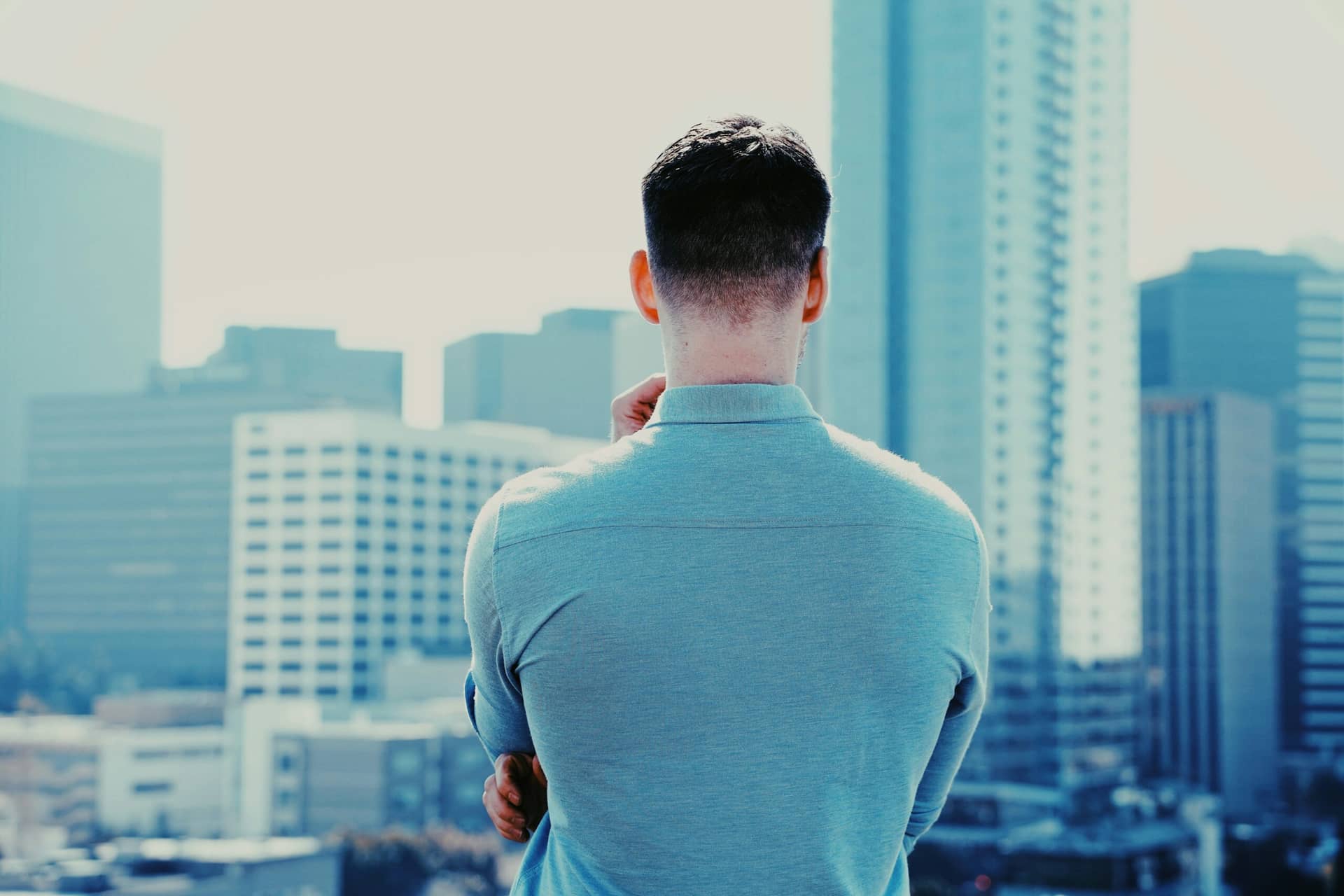 Confident professional in a modern office setting